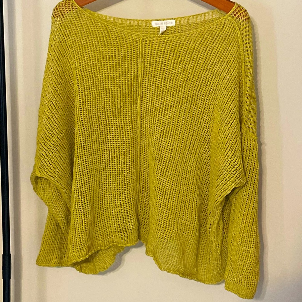 WORN ONCE Eileen Fisher Sweater XL Woven Mustard